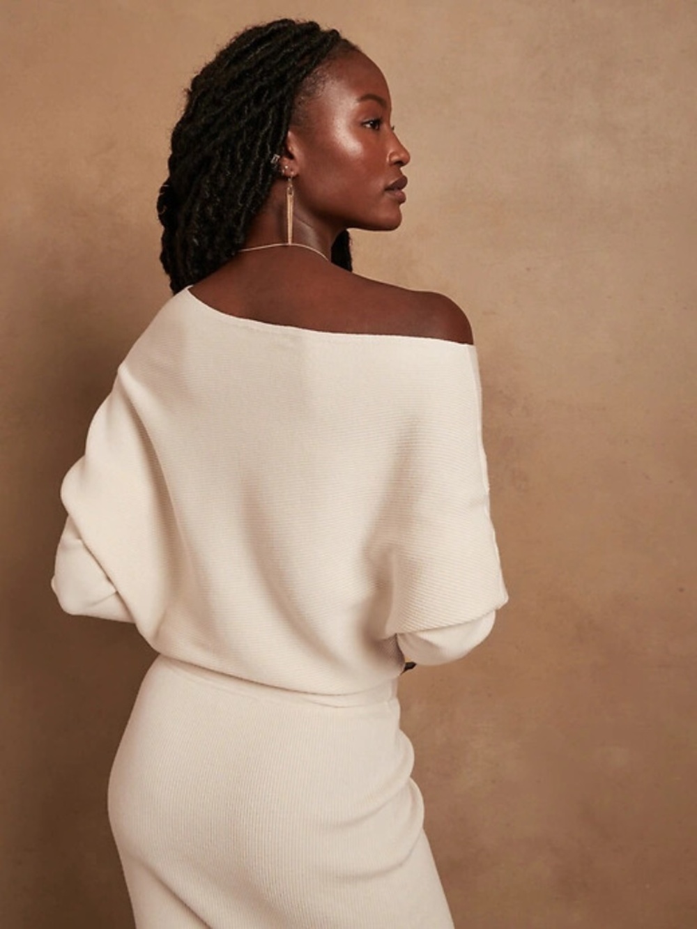 Banana Republic Ribbed Off Shoulder Sweater Dress NWT Size XL - Picture 2 of 7
